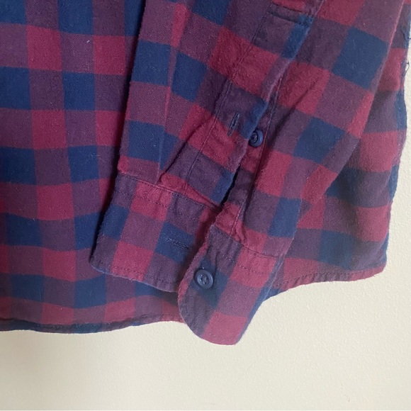 American Eagle Mens Flannel Shirt Classic Fit red & blue checkered pattern Large - Picture 6 of 11